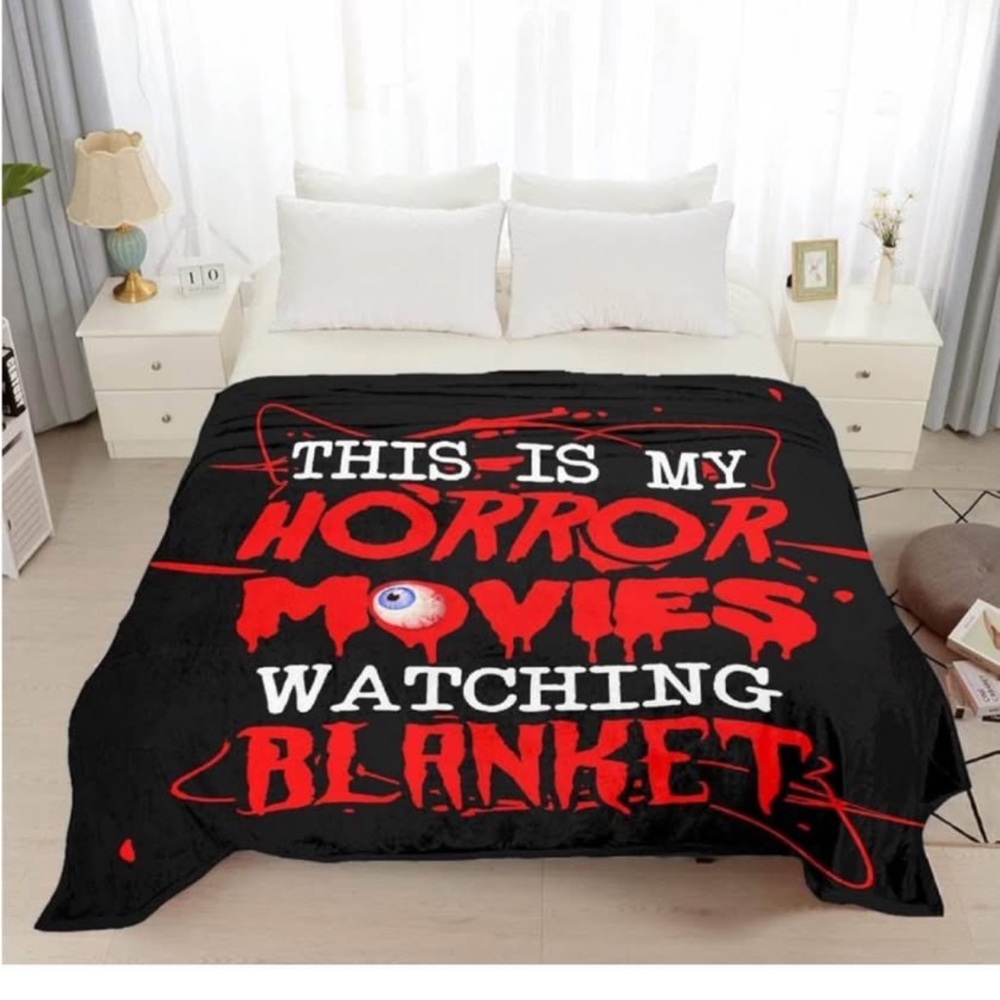 Horror Movies Watching Blanket - Black and Red